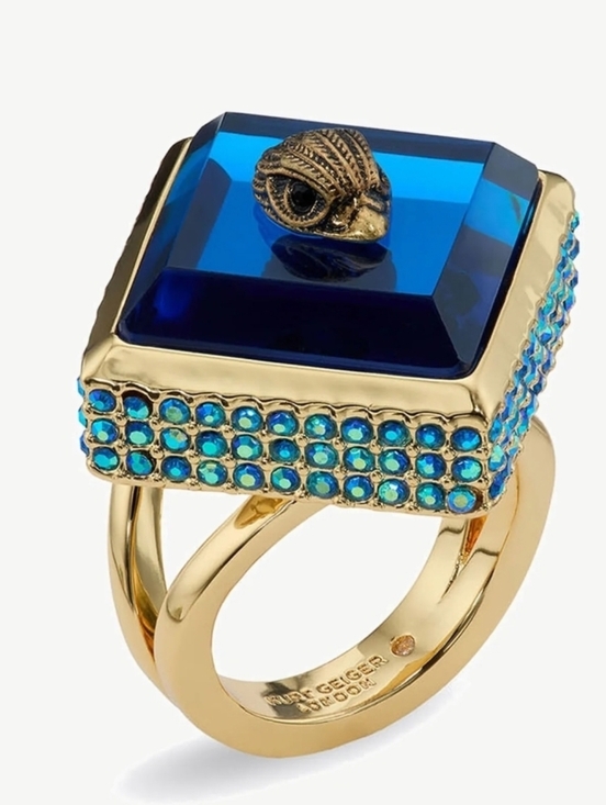Kurt Geiger Jewelry - Kurt GEIGER LONDON Square Stone Cocktail Ring BLUE Sz 9. NWT